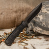 SOG SEAL Pup Elite Fixed Knife - 4.85" Black TiNi Combo Blade, GRN Handles, Kydex Sheath - E37T-K