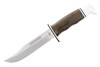 Buck 119 Special Pro Hunting Fixed Blade Knife - 6" S35VN Plain Blade, Green Canvas Micarta Handle, Leather Sheath