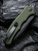 CIVIVI Knives Mini Praxis Flipper Knife - 2.98" D2 Black Stonewashed Drop Point Blade, Green G10 Handles - C18026C-1