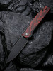 CIVIVI Knives Cachet Flipper Knife - 3.48" 14C28N Black Stonewashed Clip Point Blade, Black Stainless Steel Handles with Red/Black G10 Inlays - C20041C-1