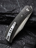 CIVIVI Knives C19010C-4 Appalachian Drifter II Front Flipper Knife - 2.96" Nitro-V Satin Clip Point Blade, Dark Green Micarta Handles with Carbon Fiber Bolsters
