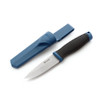 Gazno Knives G806-BL Fixed Blade - 3.85” 8CR14 Steel Blade, Black and Blue PP+TPR Handle, Blue Polymer Sheath