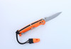 Ganzo Knives G7412 G-Lock Folding Knife - 3.50" 440C Stainless Steel Blade, Orange G10 Handle, Emergency Whistle