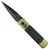 ProTech 7115 Limited Edition Godson AUTO Folding Knife - 3.15" 154CM Black DLC Blade, Stonewashed Bronze Aluminum Handles with Carbon Fiber Inlays