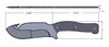 Templar Knife - Reagan - Field Dressing Fixed Knife - 4.60" Fixed Gut Hook Plain Edge D2 Steel Blade, Black G10 Handle, Leather Sheath