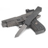 SIG Compound Tactical OTF - 3.5" Tanto Blade - Grey Cerakote Finish, Solid Black G10 Frame