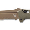 Benchmade 2750SFE-2 AUTO Adamas Folding Knife - 3.78" CruWear Flat Dark Earth Combo Blade, OD Green G10 Handles, Ballistic Nylon Sheath