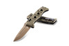 Benchmade 2750FE-2 AUTO Adamas Folding Knife - 3.78" CruWear Flat Dark Earth Plain Edge Blade, OD Green G10 Handles, Ballistic Nylon Sheath