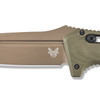 Benchmade 2750FE-2 AUTO Adamas Folding Knife - 3.78" CruWear Flat Dark Earth Plain Edge Blade, OD Green G10 Handles, Ballistic Nylon Sheath