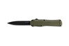 Benchmade Autocrat OTF Knife - 3.7" Black S30V Double Edge Dagger Blade, OD Green G10 Handles - 3400BK-1