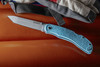 KA-BAR USSF Space Force Corser Folding Knife - 3.5" AUS-8A Gray Tanto Blade, Textured Blue Handles - 5698SF