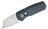 ProTech R5401 Runt 5 AUTO Folding Knife - 1.94" CPM-MagnaCut Stonewashed Reverse Tanto Blade, Black Aluminum Handles
