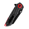 Kizer Cutlery Mini Critical Flipper Knife - 3" CPM-3V Black Reverse Tanto Blade, Twill Carbon Fiber Handles - V3508A1