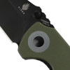 Kizer Cutlery Mini Critical Flipper Knife - 3" CPM-3V Black Reverse Tanto Blade, Green G10 Handles - V3508A3