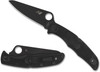 Spyderco Pacific Salt 2 Folding Knife - 3.75" H1 Black TiCN Plain Blade, Black FRN Handles - C91PBBK2