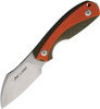 Viper Knives Lille 2 Fixed Blade Knife - 2.64" Elmax Stonewashed Sheepsfoot Blade, Green and Orange G10 Handles, Kydex Sheath - VT4024GGO