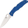 Spyderco Endura 4 Flat Ground Lock Back Folder - 3.75" VG10 Satin Plain Blade, Blue FRN Handles - C10FPBL