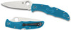 Spyderco Endura 4 Flat Ground Lock Back Folder - 3.75" VG10 Satin Plain Blade, Blue FRN Handles - C10FPBL