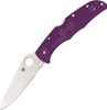 Spyderco Endura 4 Flat Ground Lock Back Folder - 3.75" VG10 Satin Plain Blade, Purple FRN Handles - C10FPPR