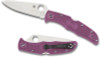 Spyderco Endura 4 Flat Ground Lock Back Folder - 3.75" VG10 Satin Plain Blade, Purple FRN Handles - C10FPPR