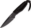 Acta Non Verba P100 Neck Knife - 3" N690 Black Cerakote Drop Point, One-Piece Construction, Black Paracord Wrapped Handles, Black Kydex Sheath - ANVP100-015