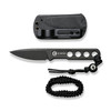 CIVIVI Knives Circulus EDC Fixed Blade Knife - 1.96" 10Cr15CoMoV Black Stonewashed Blade and Skeletonized Handle, Kydex Sheath - C22012-1