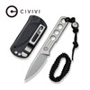 CIVIVI Knives Circulus EDC Fixed Blade Knife - 1.96" 10Cr15CoMoV Stonewashed Blade and Skeletonized Handle, Kydex Sheath - C22012-2