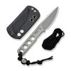 CIVIVI Knives Circulus EDC Fixed Blade Knife - 1.96" 10Cr15CoMoV Stonewashed Blade and Skeletonized Handle, Kydex Sheath - C22012-2