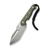 CIVIVI Knives Maxwell Fixed Blade Knife - 4.74" D2 Stonewashed Spear Point Tanto, OD Green G10 Handles, Kydex Sheath - C21040-2