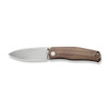 CIVIVI Knives Sokoke Front Flipper Knife 3.35" - 14C28N Bead Blasted Drop Point Blade, Brown Linen Micarta Handles - C22007-3
