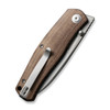 CIVIVI Knives Sokoke Front Flipper Knife 3.35" - 14C28N Bead Blasted Drop Point Blade, Brown Linen Micarta Handles - C22007-3