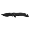 Kershaw 1645BLKST Lateral Assisted Flipper Knife - 3.1" Black Drop Point Combo Blade, Black Glass-Reinforced Nylon Handles, Reversible Bayonet Clip