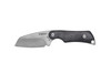 Mercury Kali Fixed Blade - 2.5" N690 Sheepsfoot Stonewashed Blade, Black G10 Handles, Black Leather Sheath