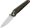 Bestech Knives Mothus Bar Lock Folding Knife - 3.5" Bohler M390 Drop Point Blade, Bronze Swirl 3D Machined Titanium Handles