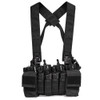 Haley Strategic D3CRX Chest Rig - Black Nylon Construction, Includes (4) Rifle Magazine Pouches, (4) Pistol Pouches, (2) Pouches, X-Harness