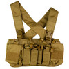 Haley Strategic D3CRX Chest Rig - Coyote Brown Nylon Construction, Includes (4) Rifle Magazine Pouches, (4) Pistol Pouches, (2) Pouches, X-Harness