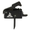 Rise Armament Super Sporting Trigger Live Free or Die Flat Trigger - Anodized Finish, Black and White, Includes Anti-Walk Pins