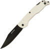 Ontario Camp Plus Folding Knife - 3.38" 420 Stainless Steel Black Clip Point Blade, Frost White GFN Handles - 4315WH