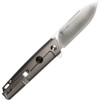 Ontario CF100 Flipper Knife 3.13" 14C28 Satin Spear Point Blade, Stainless Steel Handles w/ Carbon Fiber Inlay - 8600