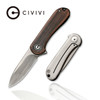 CIVIVI Knives C18062Q-2 Mini Elementum Flipper Knife - 1.83" 14C28N Hand Rubbed Blade, Black Hand Rubbed Copper and Stainless Steel Handles