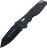 WithArmour Asopus Axis Lock Folding Knife - 3.75" 440C Black Blade, Black G10 Handles, Black Nylon Belt Sheath