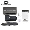 WithArmour Asopus Axis Lock Folding Knife - 3.75" 440C Black Blade, Black G10 Handles, Black Nylon Belt Sheath