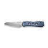 We Knife Company Vision R Superlock Folding Knife - 3.54" CPM-20CV Bead Blast Reverse Tanto Blade, Blue Titanium Handles - WE21031-3