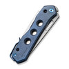 We Knife Company Vision R Superlock Folding Knife - 3.54" CPM-20CV Bead Blast Reverse Tanto Blade, Blue Titanium Handles - WE21031-3