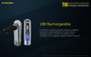 Nitecore TIKI GITD 300 Lumen USB Rechargeable Keychain Flashlight - 300 Lumen Primary, UV LED Auxiliary Emitter, Glow in the Dark Body