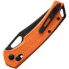 SRM Knives 9201 Ambi Lock Folding Knife - 3.54" 8Cr13MoV Steel Black Blade, Orange Textured FRN Handle - 9201-PJ