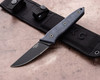 Ontario Stealth Fixed Blade Knife - 3.5" S35VN Black Straight Back Combo Edge, Black Micarta Handles, Nylon Sheath - 8198