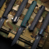 Tekto Knives F2 Bravo Flipper Knife - 3.25 D2 Black Blade,  OD Green G10 with Black Titanium Accents