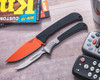 Hogue Extrak Fixed Blade Knife - 3.3" CPM-M4 Hunter Orange Cerakote Clip Point, Black G10 Handles, Kydex Sheath - 35864