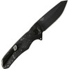 Buck 843 Sprint Ops Flipper Knife - 3.125" CPM-S45VN Black Reverse Tanto, Marbled Carbon Fiber Handles - 13439